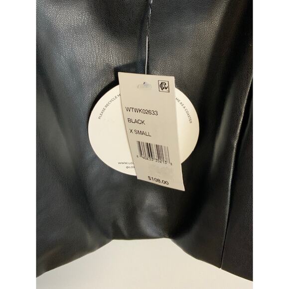 Lost + Wander Black Faux Leather Cropped Top NWT XS - Picture 4 of 5